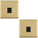 2 PACK BT Telephone Master Socket SATIN BRASS & Black Telephone Wall Plate