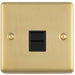 BT Telephone Slave Extension Socket SATIN BRASS & Black Secondary Wall Plate