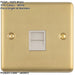 BT Telephone Slave Extension Socket SATIN BRASS & White Secondary Wall Plate