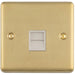 BT Telephone Slave Extension Socket SATIN BRASS & White Secondary Wall Plate