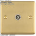 2 PACK 1 Gang Single TV Coaxial Aerial Socket SATIN BRASS & White Female Wall Plate Outlet