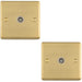2 PACK 1 Gang Single TV Coaxial Aerial Socket SATIN BRASS & White Female Wall Plate Outlet