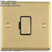 13A DP Unswitched Fuse Spur SATIN BRASS & Black Mains Isolation Wall Plate