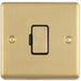 13A DP Unswitched Fuse Spur SATIN BRASS & Black Mains Isolation Wall Plate