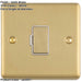 13A DP Unswitched Fuse Spur SATIN BRASS & White Mains Isolation Wall Plate