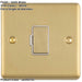 2 PACK 13A DP Unswitched Fuse Spur SATIN BRASS & White Mains Isolation Wall Plate