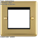 Double Gang EURO Module Modular Wall Face Plate Frame POLISHED BRASS & BLACK 25x50mm