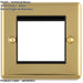 2 PACK Double Gang EURO Module Modular Wall Face Plate Frame POLISHED BRASS & BLACK 25x50mm