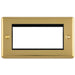 4 Gang EURO Module Modular Wall Face Plate Frame POLISHED BRASS & BLACK 25x50mm