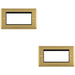 2 PACK 4 Gang EURO Module Modular Wall Face Plate Frame POLISHED BRASS & BLACK 25x50mm