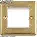 2 PACK Double Gang EURO Module Modular Wall Face Plate Frame POLISHED BRASS & WHITE 25x50mm