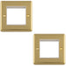 2 PACK Double Gang EURO Module Modular Wall Face Plate Frame POLISHED BRASS & WHITE 25x50mm