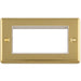 4 Gang EURO Module Modular Wall Face Plate Frame POLISHED BRASS & WHITE 25x50mm