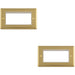 2 PACK 4 Gang EURO Module Modular Wall Face Plate Frame POLISHED BRASS & WHITE 25x50mm