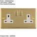 5 PACK 2 Gang Double UK Plug Socket POLISHED BRASS & WHITE 13A Switched Mains Wall Power Outlet