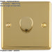 1 Gang 400W LED 2 Way Rotary Dimmer Switch POLISHED BRASS Light Dimming Plate