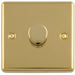1 Gang 400W LED 2 Way Rotary Dimmer Switch POLISHED BRASS Light Dimming Plate