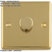 2 PACK 1 Gang 400W LED 2 Way Rotary Dimmer Switch POLISHED BRASS Light Dimming Plate