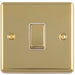 1 Gang Single Light Switch POLISHED BRASS 2 Way 10A White Trim & Metal Rocker