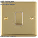 3 PACK 1 Gang Single Light Switch POLISHED BRASS 2 Way 10A White Trim & Metal Rocker