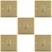 5 PACK 1 Gang Single Light Switch POLISHED BRASS 2 Way 10A White Trim & Metal Rocker