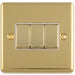 3 Gang Triple Light Switch POLISHED BRASS 2 Way 10A White Trim & Metal Rocker