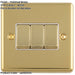 5 PACK 3 Gang Triple Light Switch POLISHED BRASS 2 Way 10A White Trim & Metal Rocker