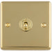 1 Gang Single Retro Toggle Light Switch POLISHED BRASS 10A 2 Way Lever Plate