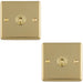 2 PACK 1 Gang Single Retro Toggle Light Switch POLISHED BRASS 10A 2 Way Lever Plate