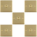 5 PACK 1 Gang Single Retro Toggle Light Switch POLISHED BRASS 10A 2 Way Lever Plate
