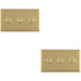 2 PACK 3 Gang Triple Retro Toggle Light Switch POLISHED BRASS 10A 2 Way Lever Plate