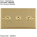 3 PACK 3 Gang Triple Retro Toggle Light Switch POLISHED BRASS 10A 2 Way Lever Plate