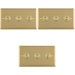 3 PACK 3 Gang Triple Retro Toggle Light Switch POLISHED BRASS 10A 2 Way Lever Plate