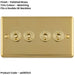 3 PACK 4 Gang Quad Retro Toggle Light Switch POLISHED BRASS 10A 2 Way Lever Plate