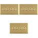 3 PACK 4 Gang Quad Retro Toggle Light Switch POLISHED BRASS 10A 2 Way Lever Plate