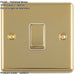 1 Gang 20A DP Single Switch POLISHED BRASS & White Trim Appliance / Boiler Power