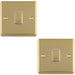 2 PACK 1 Gang 20A DP Single Switch POLISHED BRASS & White Trim Appliance / Boiler Power