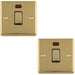 2 PACK 1 Gang 20A DP Single Switch & Neon Power Indictor POLISHED BRASS & Black Trim