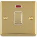 1 Gang 20A DP Single Switch & Neon Power Indictor POLISHED BRASS & White Trim