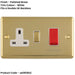 2 PACK 45A DP Oven Switch & Single 13A Switched Power Socket POLISHED BRASS & WHITE Cooker Wall Outlet