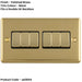 6 Gang Multi Light Switch POLISHED BRASS 2 Way 10A Black Trim & Metal Rocker