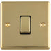 1 Gang Single 10A INTERMEDIATE Light Switch POLISHED BRASS & Black Metal Rocker