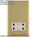 230V & 115V Shaver Twin Socket Wall Plate POLISHED BRASS & White Trim 86mm x 146mm