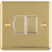 13A DP Switched Fuse Spur POLISHED BRASS & WHITE Mains Isolation Wall Plate