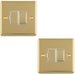 2 PACK 13A DP Switched Fuse Spur POLISHED BRASS & WHITE Mains Isolation Wall Plate
