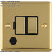 13A DP Switched Fuse Spur & Flex Outlet POLISHED BRASS & Black Mains Isolation