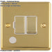 13A DP Switched Fuse Spur & Flex Outlet POLISHED BRASS & White Mains Isolation