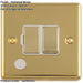 2 PACK 13A DP Switched Fuse Spur & Flex Outlet POLISHED BRASS & White Mains Isolation