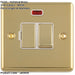13A DP Switched Fuse Spur & Neon Light POLISHED BRASS & White Mains Isolation