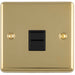 BT Telephone Master Socket POLISHED BRASS & Black Telephone Wall Plate